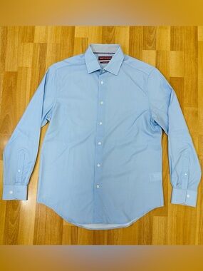 Men’s Medium Report Collection Light Blue Dress Shirt
